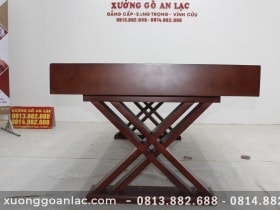 Mẫu bàn ăn nguyên khối gỗ gõ đỏ cao cấp (Anh Tuân, Hòa Bình) 8 ban an rong 104cm dai 250cm day 15x5 gia 40tr 11 scaled