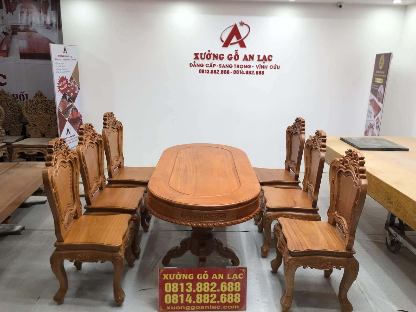 Bộ bàn ăn gỗ gõ đỏ 6 ghế louis (Anh Phan, Bình Chánh - Tp.Hồ Chí Minh) 23 bộ bàn ăn gỗ gõ