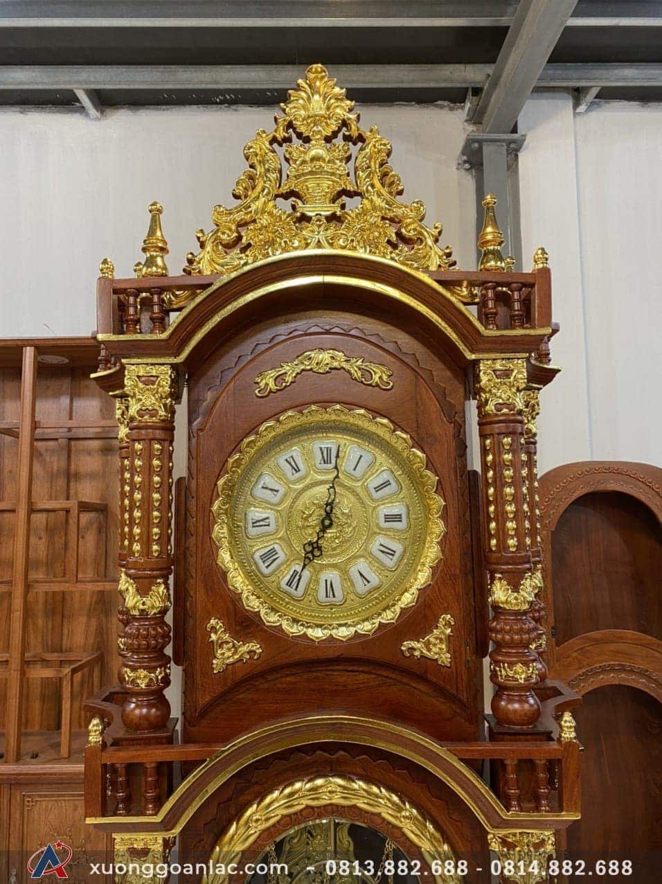 Đồng Hồ Tứ Trụ dát vàng Gỗ Hương Đá 2m30 (anh Văn - TP. Vinh) 2 đồng hồ sunny