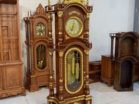 Đồng Hồ Tứ Trụ dát vàng Gỗ Hương Đá 2m30 (anh Văn - TP. Vinh) 9 Đồng hồ tứ trụ gỗ hương đá mạ vàng