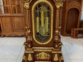 Đồng Hồ Tứ Trụ dát vàng Gỗ Hương Đá 2m30 (anh Văn - TP. Vinh) 8 Đồng hồ gỗ hương đá mạ vàng 1