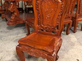 Bộ bàn ăn gỗ gõ đỏ 10 ghế louis hoa hồng đục tay cực đẹp (Anh Công, Tp.Hồ Chí Minh) 15 Bộ bàn ăn 10 ghế louis hoa hồng đục tay cực đẹp