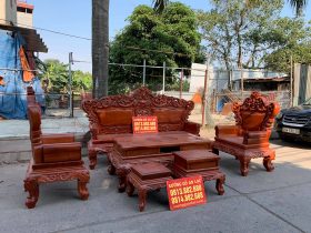 bàn ghế hoàng gia gỗ hương đá