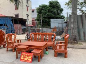 Bộ bàn ghế Minh Quốc Triện 6 món gỗ hương đá đẹp
