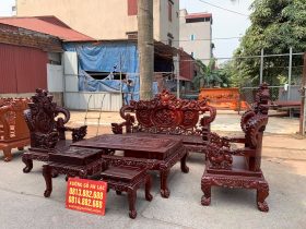 bàn ghế rồng đỉnh 6 món cao cấp