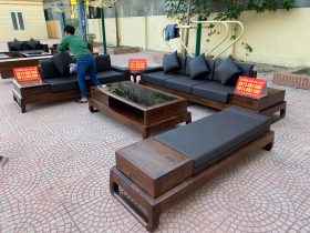 Combo nội thất gỗ óc chó cho gia đình anh Tứ ở Nghệ An 28 sofa phòng khách gỗ óc chó nhập khẩu