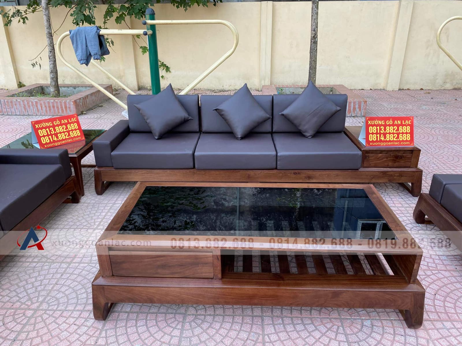 Combo nội thất gỗ óc chó cho gia đình anh Tứ ở Nghệ An 11 sofa gỗ óc chó