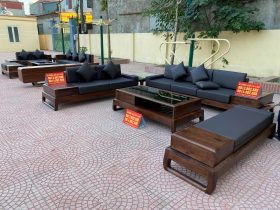 Combo nội thất gỗ óc chó cho gia đình anh Tứ ở Nghệ An 24 sofa phòng khách gỗ óc chó cao cấp