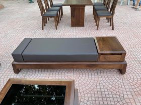 Combo nội thất gỗ óc chó cho gia đình anh Tứ ở Nghệ An 23 sofa gỗ óc chó đệm da