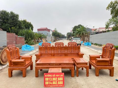 bộ bàn ghế âu á gỗ hương đá