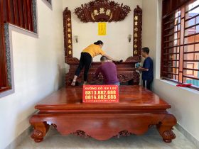 sập chân quỳ gỗ gụ