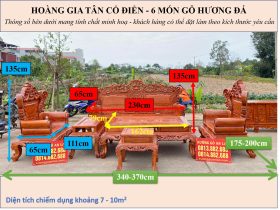 KÍCH THƯỚC LOUIS HOÀNG GIA - 6 MÓN GỖ HƯƠNG ĐÁ