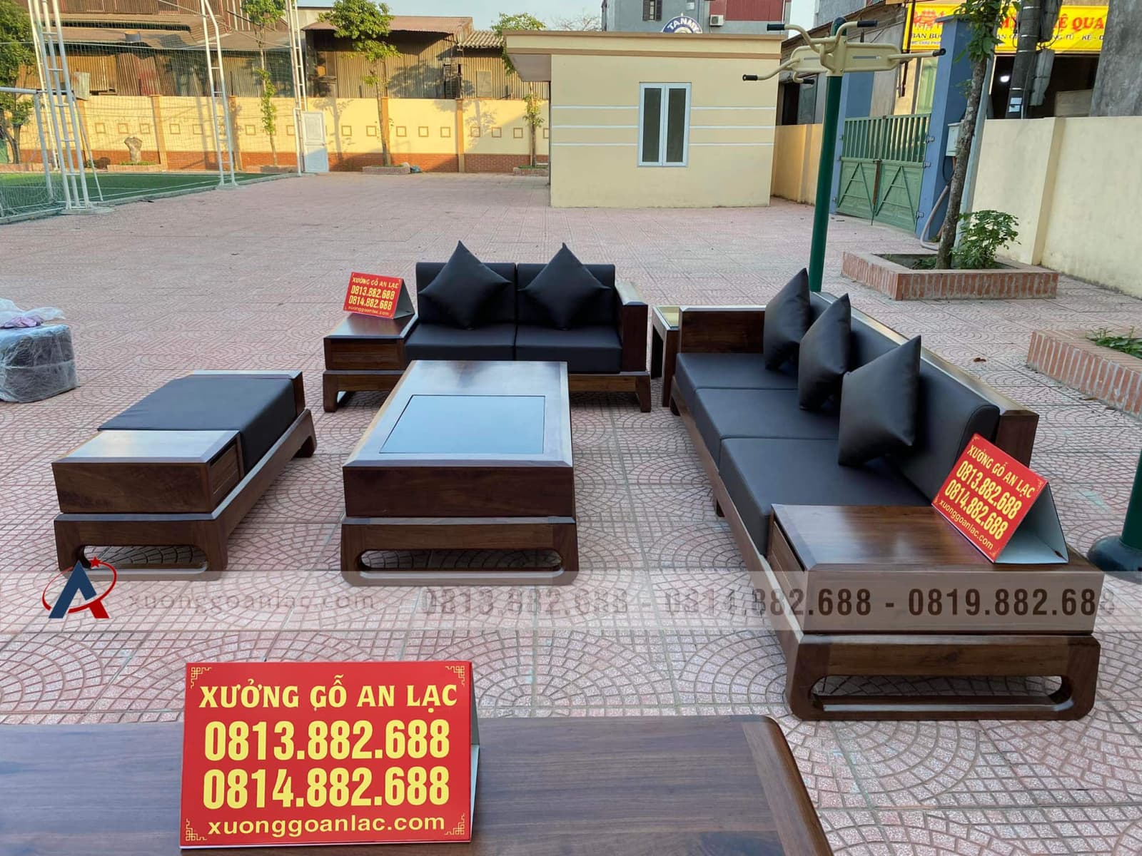 Combo nội thất phòng khách gỗ óc chó (Anh Hùng - Thanh Hóa) 34 sofa phòng khách gỗ óc chó