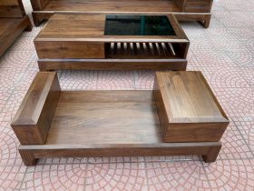 Combo nội thất phòng khách gỗ óc chó (Anh Hùng - Thanh Hóa) 14 ghế sofa gỗ óc chó