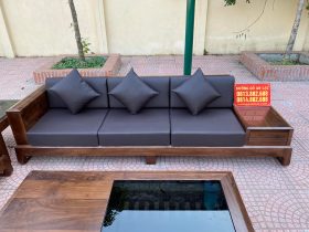 Combo nội thất phòng khách gỗ óc chó (Anh Hùng - Thanh Hóa) 16 bàn ghế sofa phòng khách gỗ óc chó