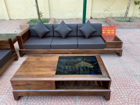 Combo nội thất phòng khách gỗ óc chó (Anh Hùng - Thanh Hóa) 18 bàn sofa gỗ óc chó