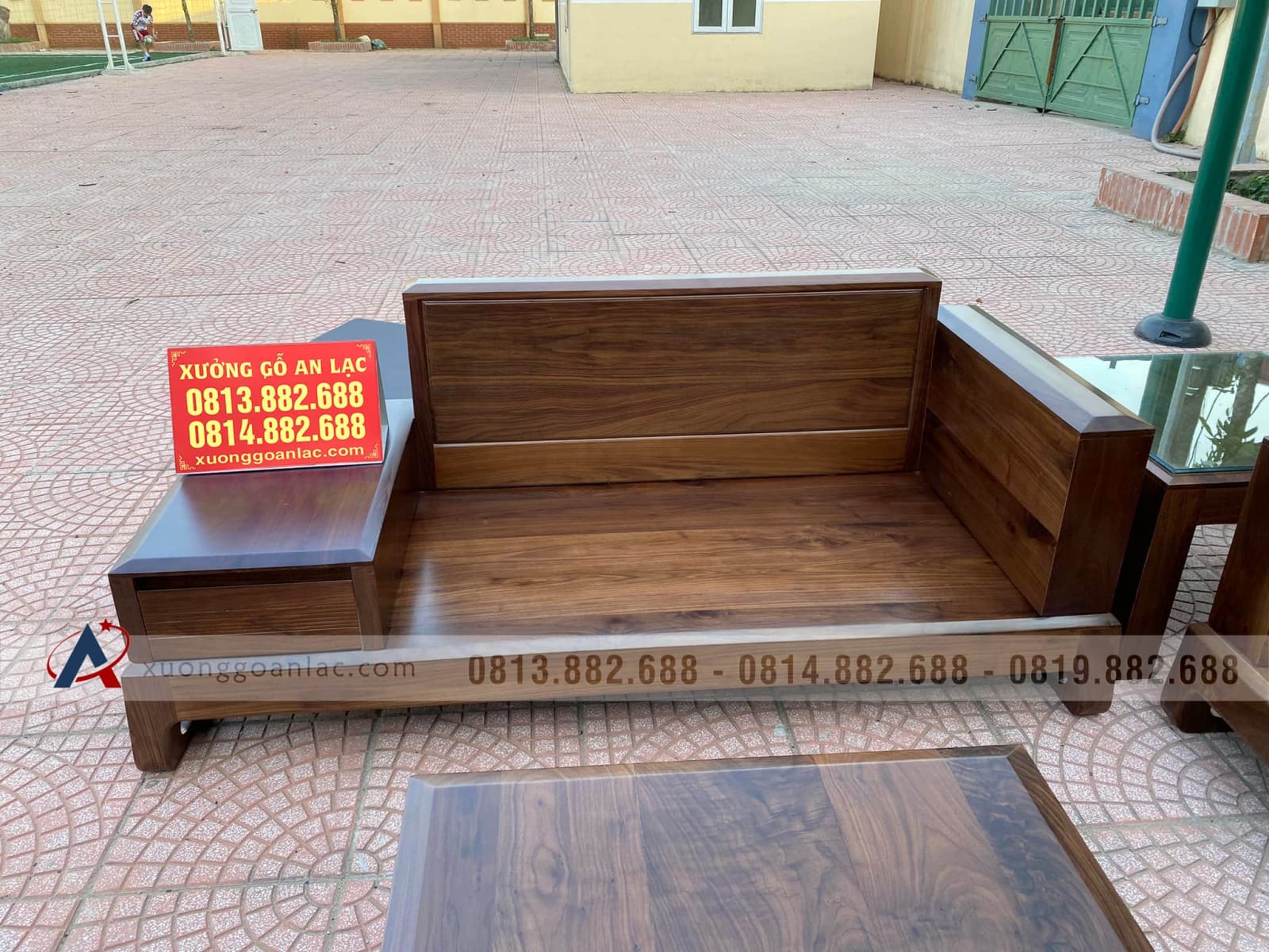 Combo nội thất phòng khách gỗ óc chó (Anh Hùng - Thanh Hóa) 31 sofa gỗ óc chó cao cấp