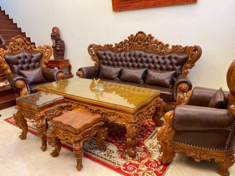 bàn ghế hoàng gia gỗ gõ đỏ cao cấp