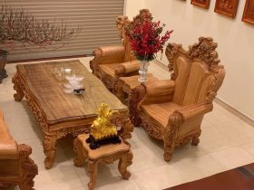 bàn ghế hoàng gia gỗ hương đá