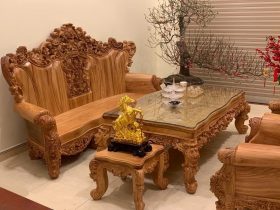 bàn ghế hoàng gia gỗ hương đá tự nhiên