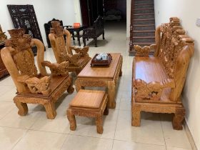 Bộ bàn ghế Nghê Đỉnh Phượng Hóa gỗ gõ đỏ