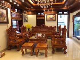 Bàn ghế Hoàng Gia gỗ gõ đỏ