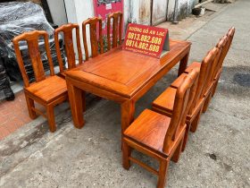 Bộ bàn ăn 8 ghế đục chữ thọ gỗ hương đá hàng dày dặn (Anh Minh, Hà Nội) 5 Bộ bàn ăn 8 ghế đục chữ thọ gỗ hương đá hàng dày dặn
