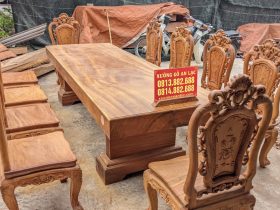Bộ bàn ăn nguyên khối gỗ gõ đỏ 10 ghế louis hoa hồng (Anh Đức, TP. Hồ Chí Minh) 14 Bộ bàn ăn nguyên khối gỗ gõ đỏ 10 ghế louis hoa hồng