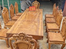 bàn ăn gỗ nguyên khối cao cấp