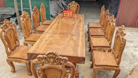 bàn ăn gỗ nguyên khối cao cấp