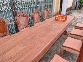Bộ bàn ăn nguyên khối gỗ hương đá 8 ghế louis hoàng gia (Anh Đặng, Tây Ninh) 13 bàn ăn gỗ hương đá nguyên khối cao cấp