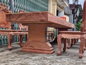 Bộ bàn ăn nguyên khối gỗ hương đá 8 ghế louis hoàng gia (Anh Đặng, Tây Ninh) 14 bàn ghế ăn nguyên khối gỗ hương