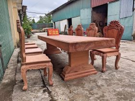 Bộ bàn ăn nguyên khối gỗ hương đá 8 ghế louis hoàng gia (Anh Đặng, Tây Ninh) 17 Bo ban an nguyen khoi go huong da 8 ghe louis hoang gia Anh Dang Tay Ninh 8