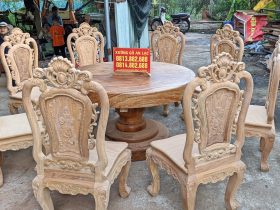 bàn ghế ăn gỗ gõ đỏ cao cấp