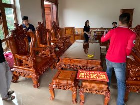 bàn ghế minh quốc nghê gỗ hương đá