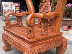 Ghế đơn bộ minh quốc đào gỗ hương đá