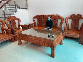 bàn ghế minh quốc voi gỗ hương đá