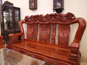 ghế dài bộ minh quốc gỗ hương đá