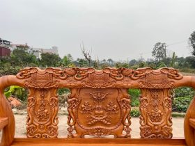 Combo bàn ghế Minh Quốc Voi 10 món và bàn ăn 8 ghế hoa lá tây gỗ gõ đỏ (Anh Hoàng, Hà Nội) 14 ghế minh quốc voi gỗ gõ đỏ