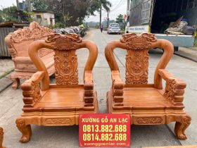 Combo bàn ghế Minh Quốc Voi 10 món và bàn ăn 8 ghế hoa lá tây gỗ gõ đỏ (Anh Hoàng, Hà Nội) 23 ghế minh quốc voi gỗ gõ đỏ