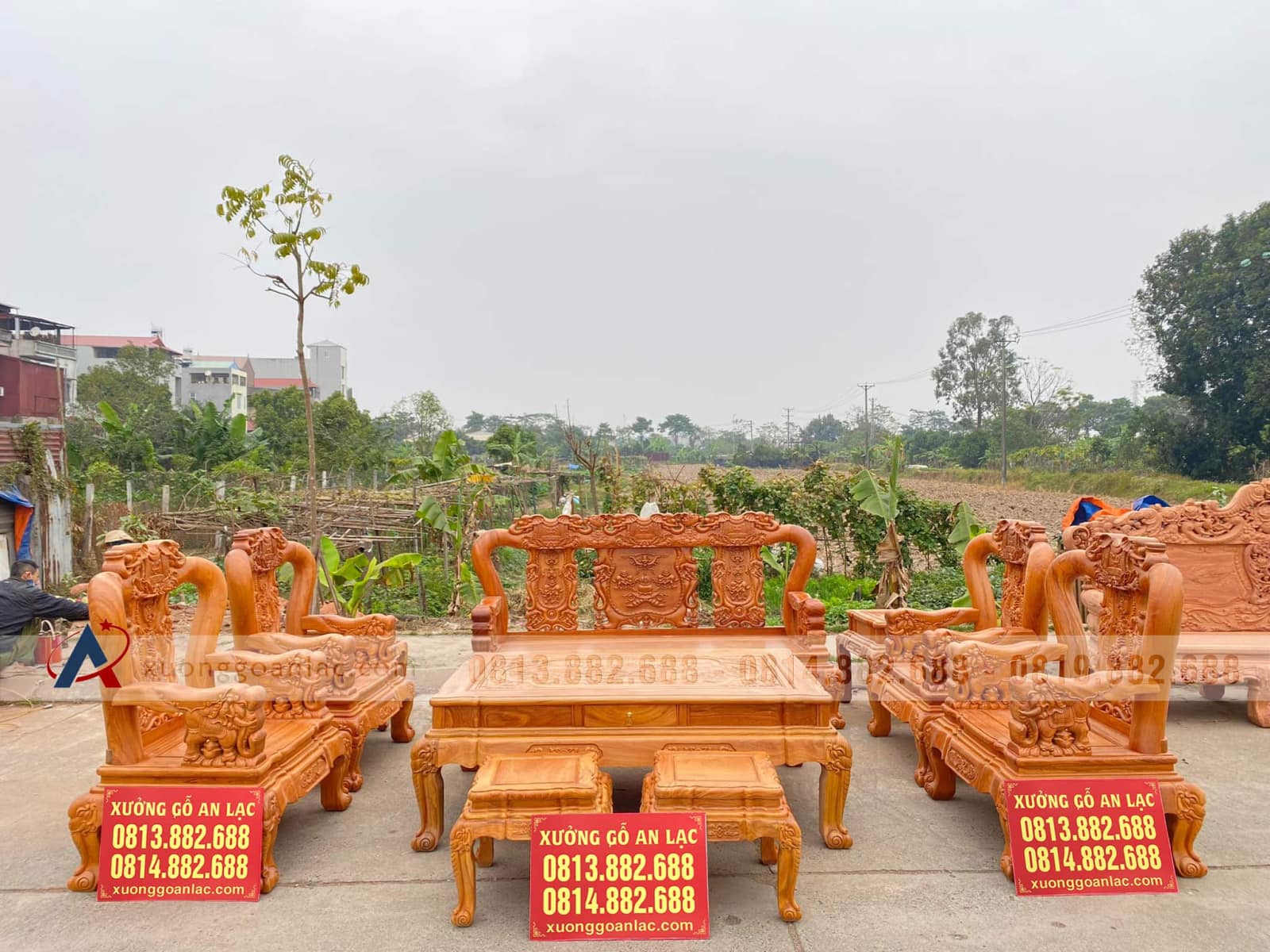 Combo bàn ghế Minh Quốc Voi 10 món và bàn ăn 8 ghế hoa lá tây gỗ gõ đỏ (Anh Hoàng, Hà Nội) 4 Combo bàn ghế Minh Quốc Voi 10 món và bàn ăn 8 ghế hoa lá tây gỗ gõ đỏ (Anh Hoàng, Hà Nội) - Ảnh 4
