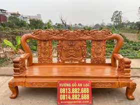 Combo bàn ghế Minh Quốc Voi 10 món và bàn ăn 8 ghế hoa lá tây gỗ gõ đỏ (Anh Hoàng, Hà Nội) 17 ghế dài bộ minh quốc voi gỗ gõ đỏ