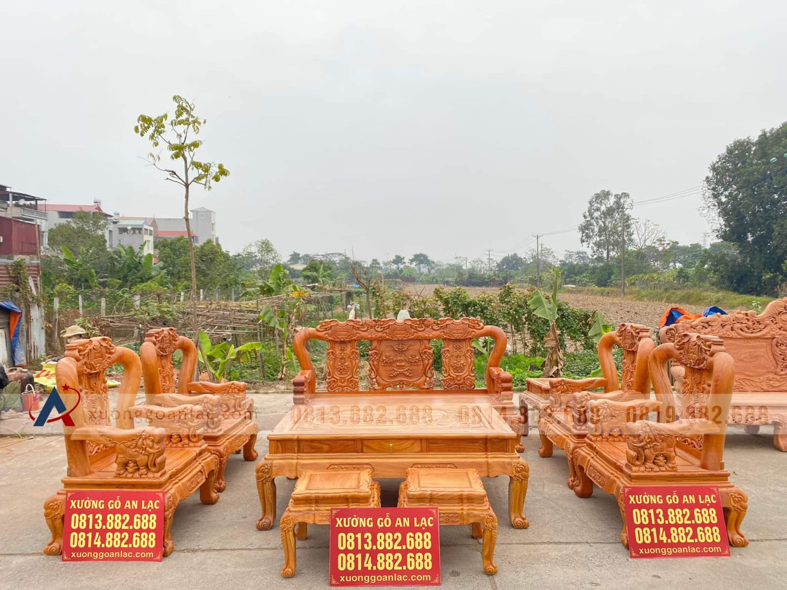 Combo bàn ghế Minh Quốc Voi 10 món và bàn ăn 8 ghế hoa lá tây gỗ gõ đỏ (Anh Hoàng, Hà Nội) 27 Bộ bàn ghế Minh quốc voi chiến tay 12 gỗ gõ đỏ 10 món