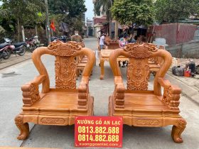 Combo bàn ghế Minh Quốc Voi 10 món và bàn ăn 8 ghế hoa lá tây gỗ gõ đỏ (Anh Hoàng, Hà Nội) 20 ghế minh quốc voi gỗ gõ đỏ