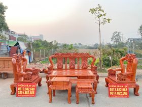 bộ bàn ghế minh quốc voi gỗ hương đá