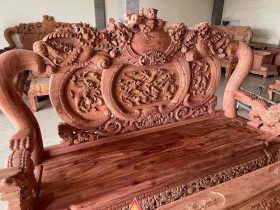 ghế nghê bảo đỉnh gỗ hương đá