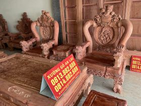 bàn ghế nghê bảo đỉnh gỗ hương đá cao cấp