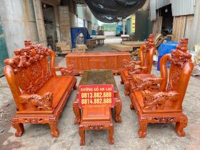 bàn ghế minh quốc nghê bảo đỉnh gỗ hương đá