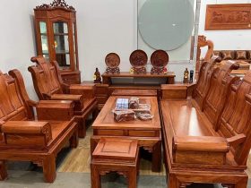 bàn ghế âu á gỗ hương đá