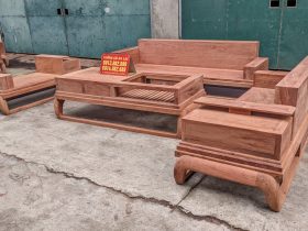 Bộ sofa phòng khách mẫu chân đùi gà hiện đại gỗ hương đá siêu vip